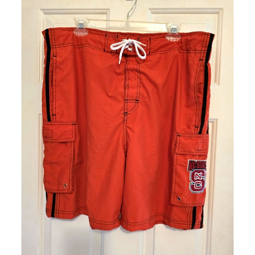 NC State Wolfpack Men's Swim Shorts XL Red Cargo Board Trunks NCAA Official